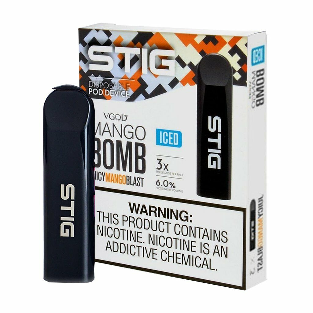 سوق السجائر الإلكترونية دبي ,دبي فيب 30 VGOD STIG Iced Mango Bomb Pods Disposable