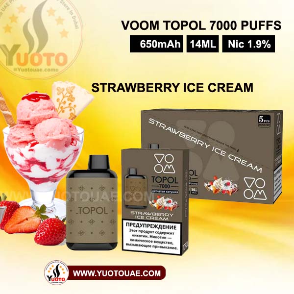 VOOM TOPOL 7000 Puffs Strawberry Ice Cream